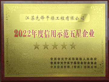 2022年（nián）度信用示範五星企業